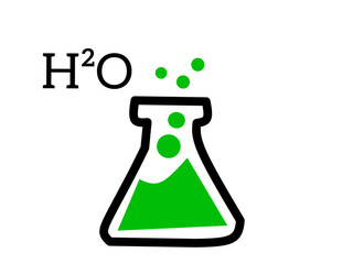 H2O Liquid icon with isolated white background elements. Vector illustration.