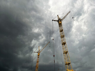 construction site with crane