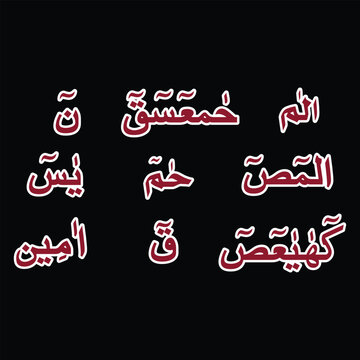"Loh-e-qurani-Huroof Muqataat". means: are famous unique letter or alphabet combinations that appear at the beginning of 29 Chapters of the Noble Quran.