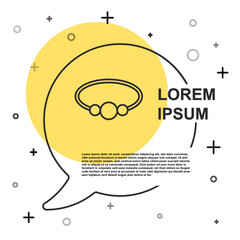 Black line Bracelet jewelry icon isolated on white background. Bangle sign. Random dynamic shapes. Vector