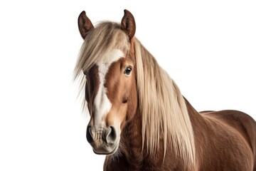 Obraz premium Belgian Draft Horse On White Background. Generative AI