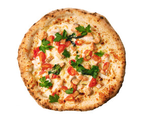 craft pizza on white background for restaurant menu