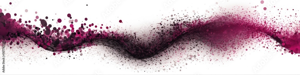 Poster dynamic wave elements of magenta dots on a white background. banner, web design. generative ai