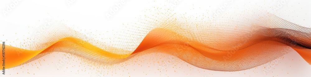 Poster dynamic wave elements of orange dots on a white background. banner, web design. generative ai