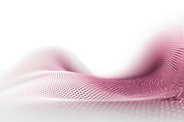 Fototapeta na wymiar Dynamic Wave Elements Of Pink Dots On A White Background. Generative AI
