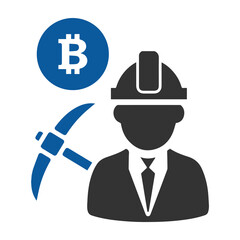 Of, proof, work, bitcoin, coin, cryptocurrency, mining icon