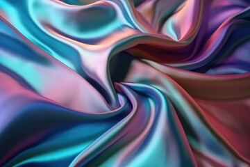Fototapeta na wymiar Holographic Silk Background. Generative AI