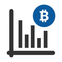 Stocks, bitcoin, coin, cryptocurrency, graph, market icon