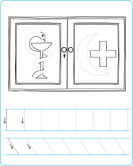 Drawing and coloring book. Activity for children in primary school, learn Worksheet activity for kids