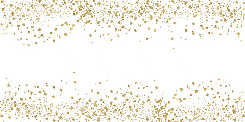 Fototapeta na wymiar luxury sparkling, gold confetti,Gold sparkle ,splatter border,Gold Foil Frame Gold brush stroke on transparent background