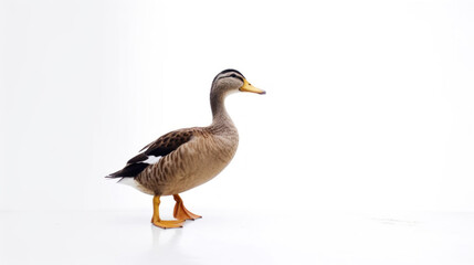  animal on the white Background a Duck generative ai