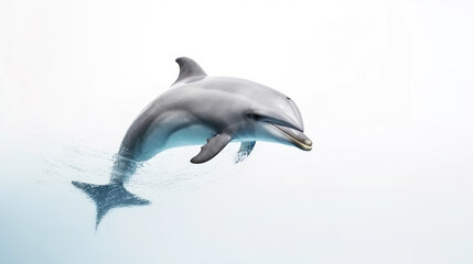 animal on the white Background a Dolphin generative ai