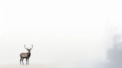 animal on the white Background a Deer generative ai