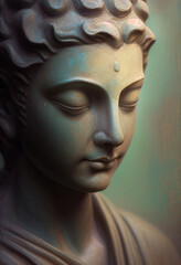 Buddha statue, Oil Painting, Generative AI