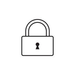 Lock vector linear icon. Private lock flat sign design. Padlock symbol. UX UI icon