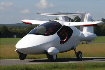 A modern flying car. Generative AI.