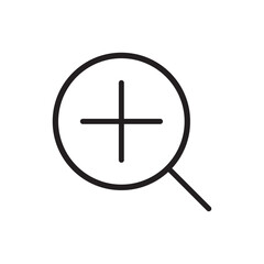 Fototapeta premium Magnifier vector icon. Zoom in zoom out flat sign design. Magnifying glass icon. Search icon. Find symbol. Loupe outline icon. Zoom pictogram. UX UI icon