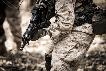 US marines in the mountains during the military operation