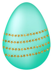 Green Easter Egg with Glitter Pattern