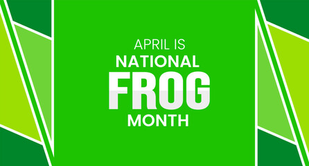 National Frog Month background or banner design template celebrated in April.