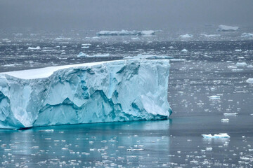 Tabular Iceberg floating in Wilhelmina Bay on the Antarctic Peninsula