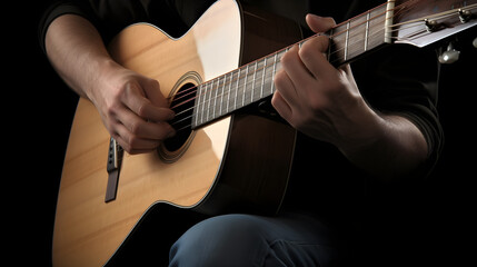 Strings of Harmony: A Captivating Close-Up of a Guitar