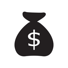 Bag of money vector icon. Cash icon fat sign design. Dollar symbol pictogram. UX UI icon