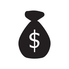 Bag of money vector icon. Cash icon fat sign design. Dollar symbol pictogram. UX UI icon