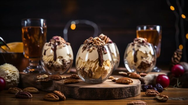 Bluewing a perfect food-photography of ice cream balls chocolate generated with ai