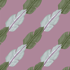 Fototapeta na wymiar Tropical leaf seamless pattern. Exotic leaves background. Jungle plants endless wallpaper. Rainforest floral hawaiian backdrop.