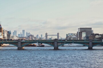 Fototapeta na wymiar Tower Bridge from the waterside