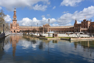 Spanish square in Seville in Maria Luisa Park, Europe, Andalusia, history