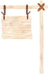 Wooden sign watercolor png