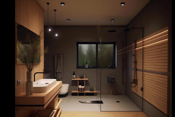 Luxurious minimalist bathroom concept