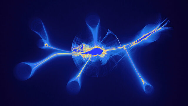 Abstract Patterns On Dark Background With Blue Lines Curves Par