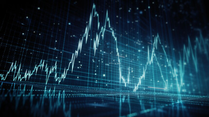 Fototapeta na wymiar Business digital graph chart in stock trade market. Growth investment. Generative AI