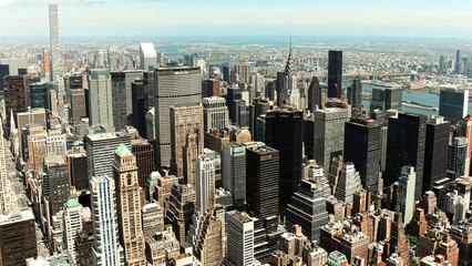panoramic view of Midtown from the  observation deck of the Empire State Building