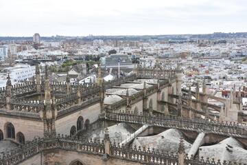 Fototapeta na wymiar seville, spain, city, monuments, europe, historic, old, panorama, andalusia, 