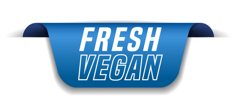 Colorful vector flat design banner fresh vegan. This sign is well adapted for web design.