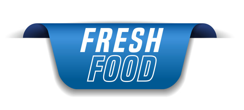 Colorful vector flat design banner fresh food. This sign is well adapted for web design.