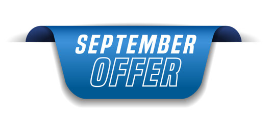 Colorful vector flat design banner september offer. This sign is well adapted for web design.