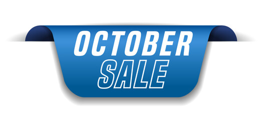 Colorful vector flat design banner october sale. This sign is well adapted for web design.