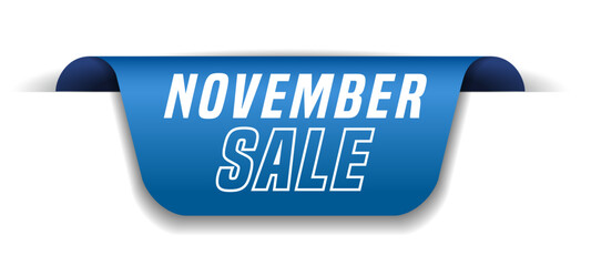 Colorful vector flat design banner november sale. This sign is well adapted for web design.