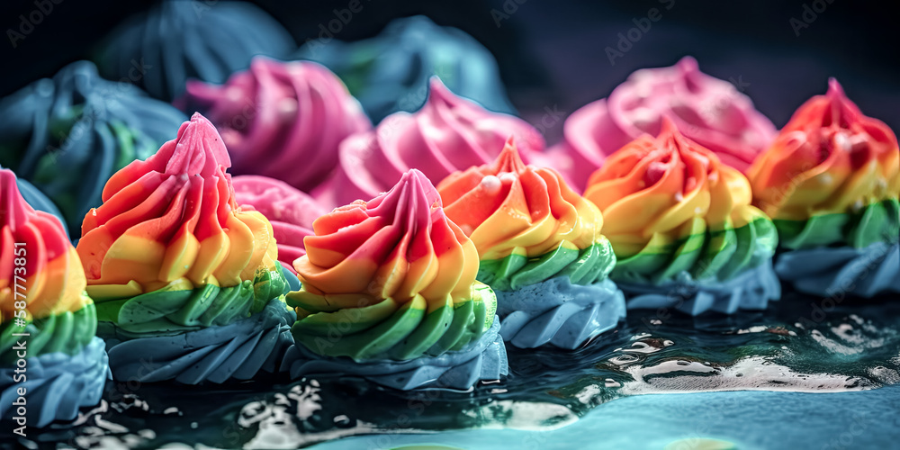 Poster a sparkling aqua-colored background patterned with bright, joyful shapes evokes a feeling of content