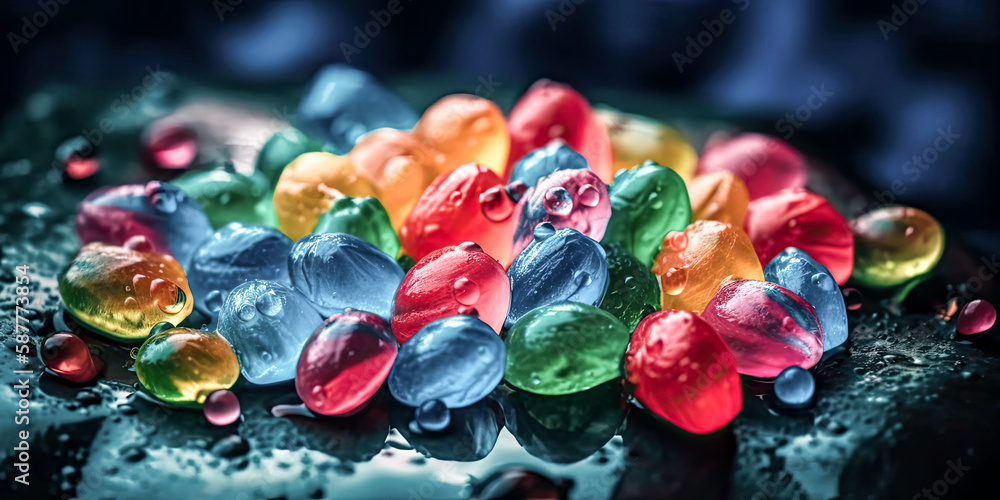 Aufkleber an aqua background with a close-up of a sweet image brings a happy feeling - generative ai.