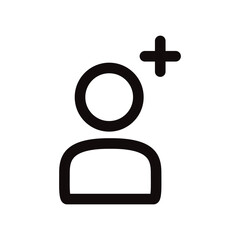 Obraz premium User vector icon. Add member person flat sign design. Man linear pictogram. Illustration of user symbol pictogram. UX UI icon