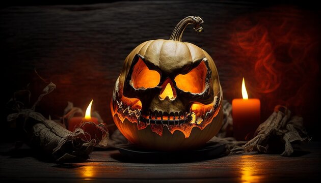 Halloween In Flame - Scary Pumpkins - Party background
