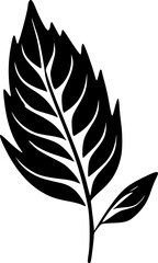 Leaf | Black and White Vector illustration