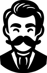 Mustache | Black and White Vector illustration