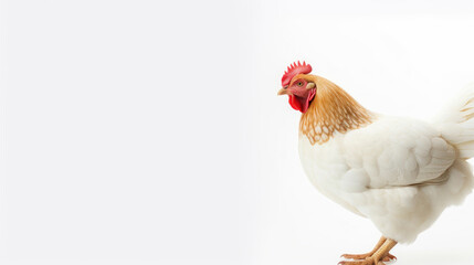 animal on the white Background a Chicken generative ai